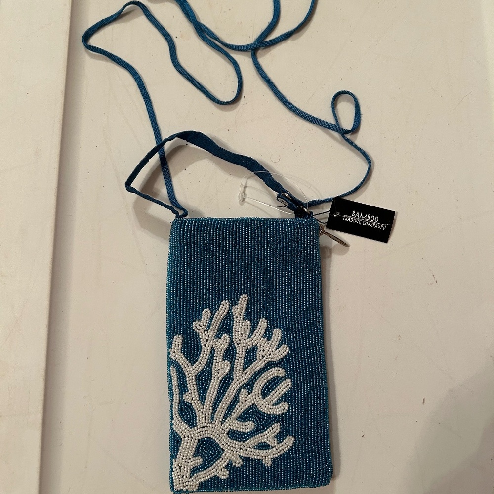 Turquoise beaded crossbody - new with tags